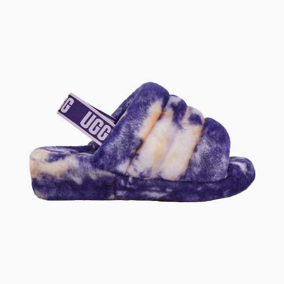 Women's Ugg Fluff Yeah Violet Marble Slide Slipper - Size 8 - Picture 1 of 6